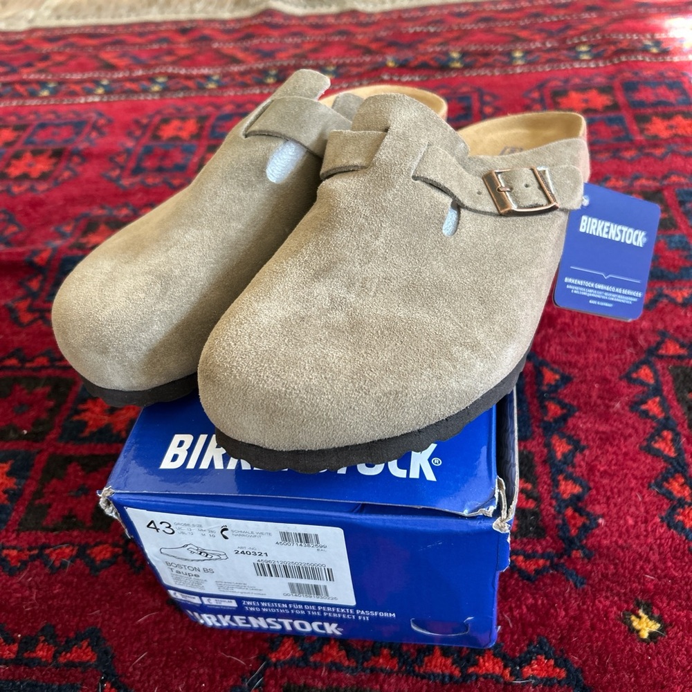 Birkenstock Tan Suede Clogs